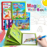 REZNOR Quick Dry Re-Usable Magic Coloring Water Book with Magic Pen (Random Design), Pack of 5