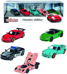 Majorette Porsche Edition 5 Car Giftpack Die-Cast Vehicle For Kids & Collectors Ages 3 And Up