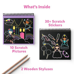 Skillmatics Magical Scratch Art Book - Unicorns & Princesses DIY Activity & Stickers Craft Kits for Ages 3 to 8 Years