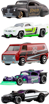 Hot Wheels Batman Set of 5 1:64 Scale Die-Cast Silver Series Super-Villain Vehicles Toy Cars with Enhanced Deco Execution & Authentic Details