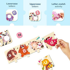 Bloomingo Learning Kit: ABC with Animals - Learn The Alphabets, Lowercase and Uppercase Letters with Fun Bingo Cards and Animal Puzzles