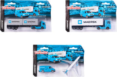 Majorette - Maersk Transport Vehicle With 3 Assortment For Kids & Collectors Styles & Design May Vary