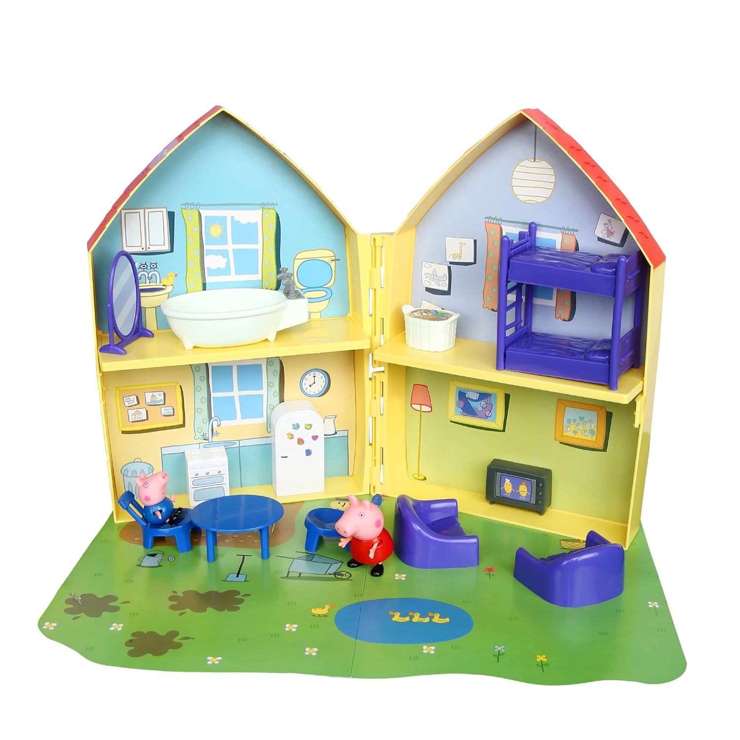 PEPPA PIG Family House Playset, Includes Peppa's and George Figures, House Set and Other Fun Accessories, Preschool Toy for Girls and Boys Ages 3 and Up