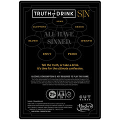 Hasbro Gaming Truth or Drink: Sin Edition Adult Party Game by Cut | 250+ Questions Inspired by 7 Deadly Sins For Ages 21+