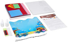 Funskool Handy Crafts Baby Shark Mask Party & Finger Puppets, Birthday Themed Party, Make 2 Soft Masks & 6 Finger Puppets for Boys & Girls, Art and Craft Kit, Ages 5 Years and Above, Multicolour