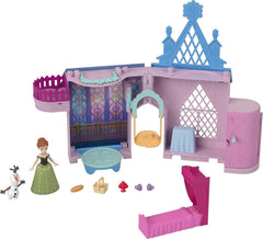Disney Frozen Storytime Stackers Playset Anna's Castle in Arendelle Doll House with Small Doll, Olaf and 7 Accessories For Kids Ages 4+