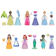 Disney Princess 6 Posable Small Dolls with 12 Signature Fashions and 6 Accessories Inspired by Disney Movies