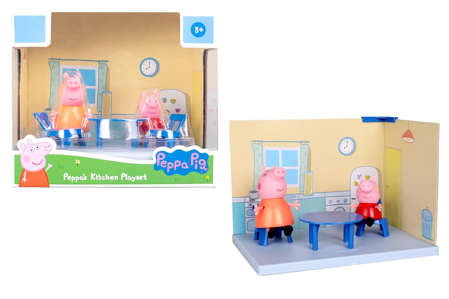 PEPPA PIG Kitchen Themed Preschool Toy with Mummy Pig, Includes 2 poseable Figures, Accessories and Scene Cards, for Girls and Boys Ages 3 and Up
