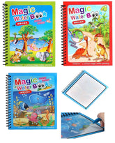REZNOR Quick Dry Re-Usable Magic Coloring Water Book with Magic Pen (Random Design), Pack of 3