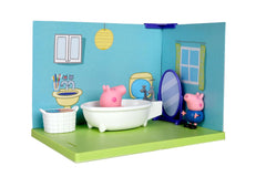 PEPPA PIG and George's Bathroom Themed Preschool Toy, Includes 2 poseable Figures, bathtime Accessories and Scene Cards, for Girls and Boys Ages 3 and Up