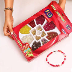 FLO Toys Beads Of Beauty: Scarlet Red Diy Fashion Kit For Kids Ages 8+