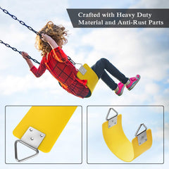 REZNOR Heavy Duty Flexible EVA Swing Seat with Metal Ring for Kids & Adults, 300kg Weight Support, Yellow