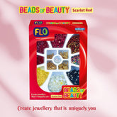 FLO Toys Beads Of Beauty: Scarlet Red Diy Fashion Kit For Kids Ages 8+