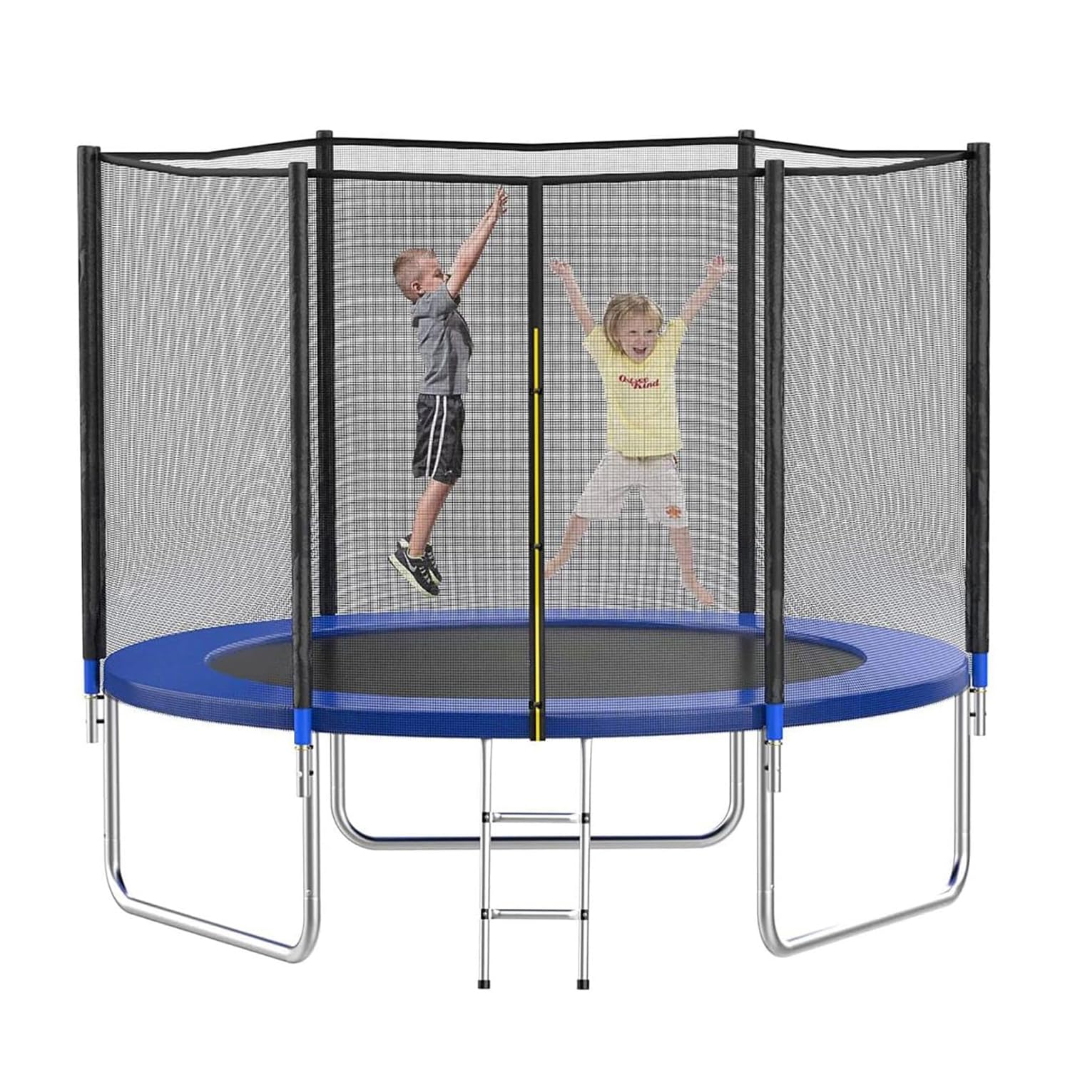 REZNOR 6 Feet Trampoline with Enclosure Safety Net & Jumping Pad for Children Kids & Adults, Multicolor