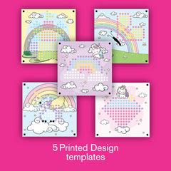 Funskool Peg Pixels-Unicorn,Educational,360 Pegs in 8 Colours,Puzzle with 5 Designs DIY,for 5 Year Old Kids and Above