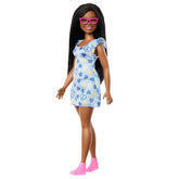 Barbie Fashionistas Doll #229 with Curly Hair Down Syndrome, Wearing Heart-Print Dress for Ages 3 Years & Up