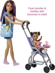 Barbie Skipper Babysitters Playset With Skipper Babysitter Brunette Doll, Stroller, Baby Doll & 5 Accessories For Kids Ages 3 Year & Up