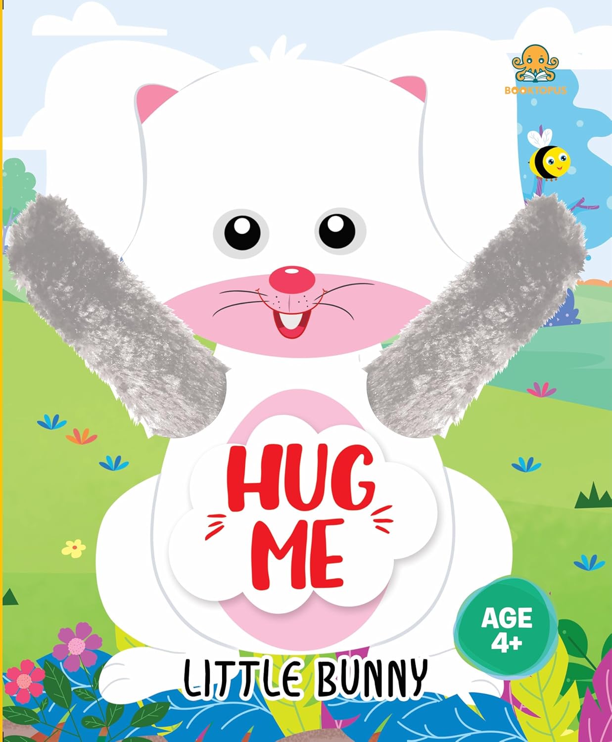 Booktopus Hug Me Hand Puppet Board Book - Little Bunny Interactive Bedtime Story with Soft Arms - Early Learning Books for Kids 4+