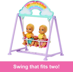 Barbie Skipper Baby-Sitter The Twin Room Dolls and Accessories For Kids Ages 3+