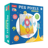 Funskool Peg Pixels-Vehicles, Educational,360 Pegs in 8 Colours,Puzzle with 5 Designs DIY,for 5 Year Old Kids and Above
