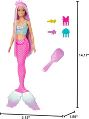 Barbie Mermaid Doll With 7-inch-Long Fantasy Hair & Accessories For Styling Play For Kids Ages 3+