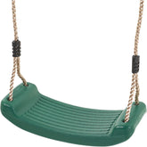 REZNOR Plastic Swing Seat with Hight Adjustable Strong Rope Tree Swing For 3-12 Years Kids Children, Green