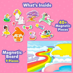 Skillmatics Creative Toy Magnetopia - Princess & Unicorn Land Interactive With 40+ Magnetic Pieces Learning Flash Card Game for Kids Ages 3 To 7 Years
