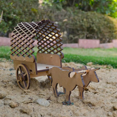Mittimate 3D DIY Bull Cart for Kids 8+ Years I Bullock Cart Model Building Kit I MDF Wood I DIY Model Construction Toy I Birthday Gift for Children
