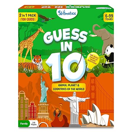 Skillmatics Card Game - Guess in 10 Animals & Countries Combo