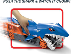 Hot Wheels Shark Chomp Transporter Playset with One 1:64 Scale Car for Kids Ages 4 Years & Up