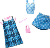 Barbie Fashion 2-Pack, Blue Denim Dress, Top, And Shorts, Pink Sunglasses And Purse