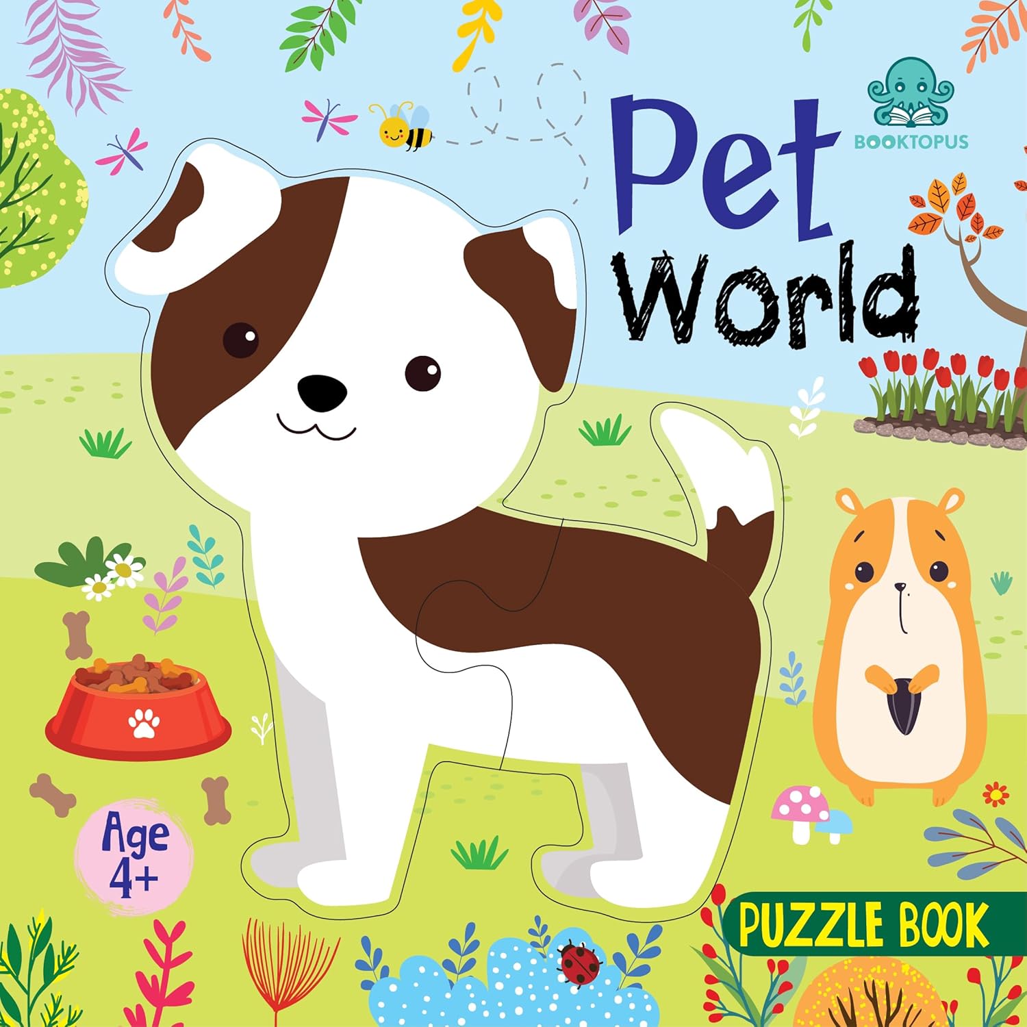 Booktopus Square Puzzle Board Book - Pet World Learning Puzzle with Easy Grip Pieces - Educational Toys for Kids 4+