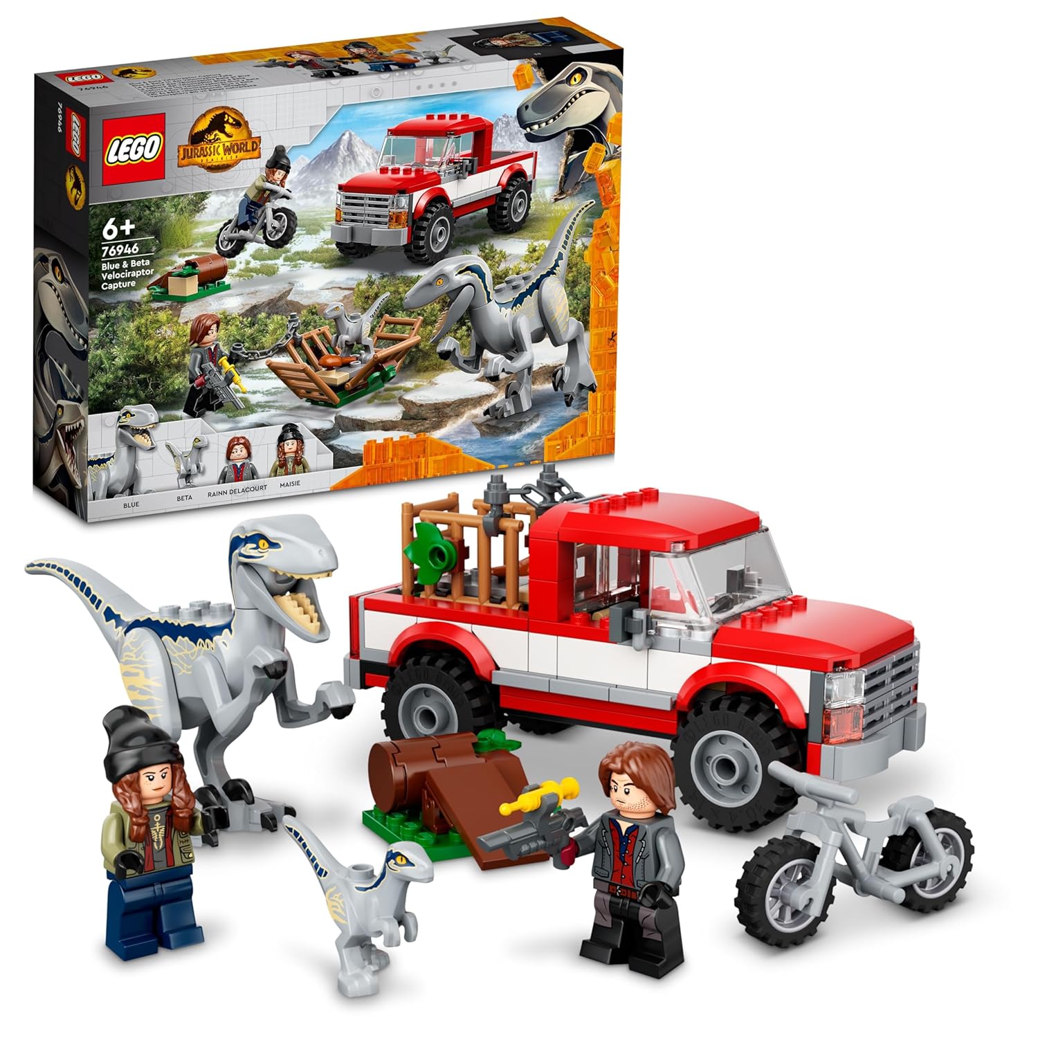 LEGO Jurassic World Blue & Beta Velociraptor Capture Building Kit for Ages 6+