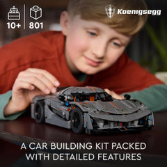 LEGO Technic Koenigsegg Jesko Absolut Gray Hypercar Building Kit For Ages 10+