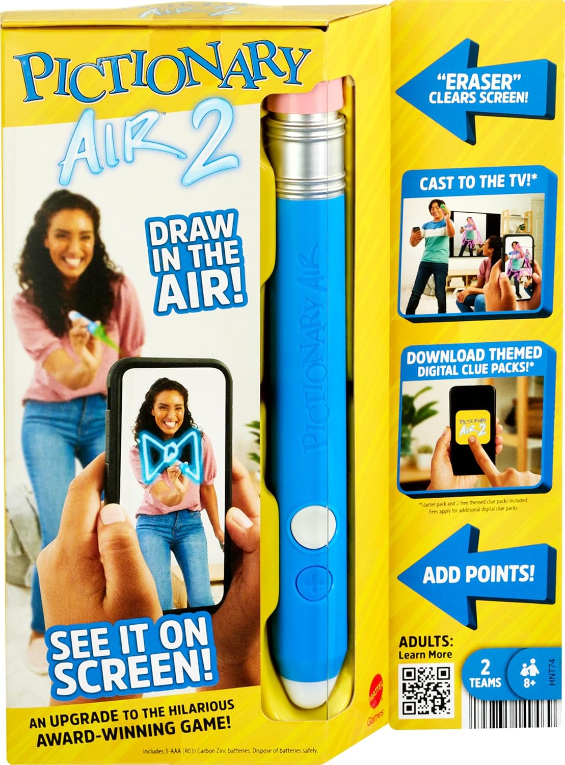 Pictionary Air 2 Game for Kids, Adults, Family and Game Night, Air-Drawing Family Game, Draw in The Air and See it On Screen