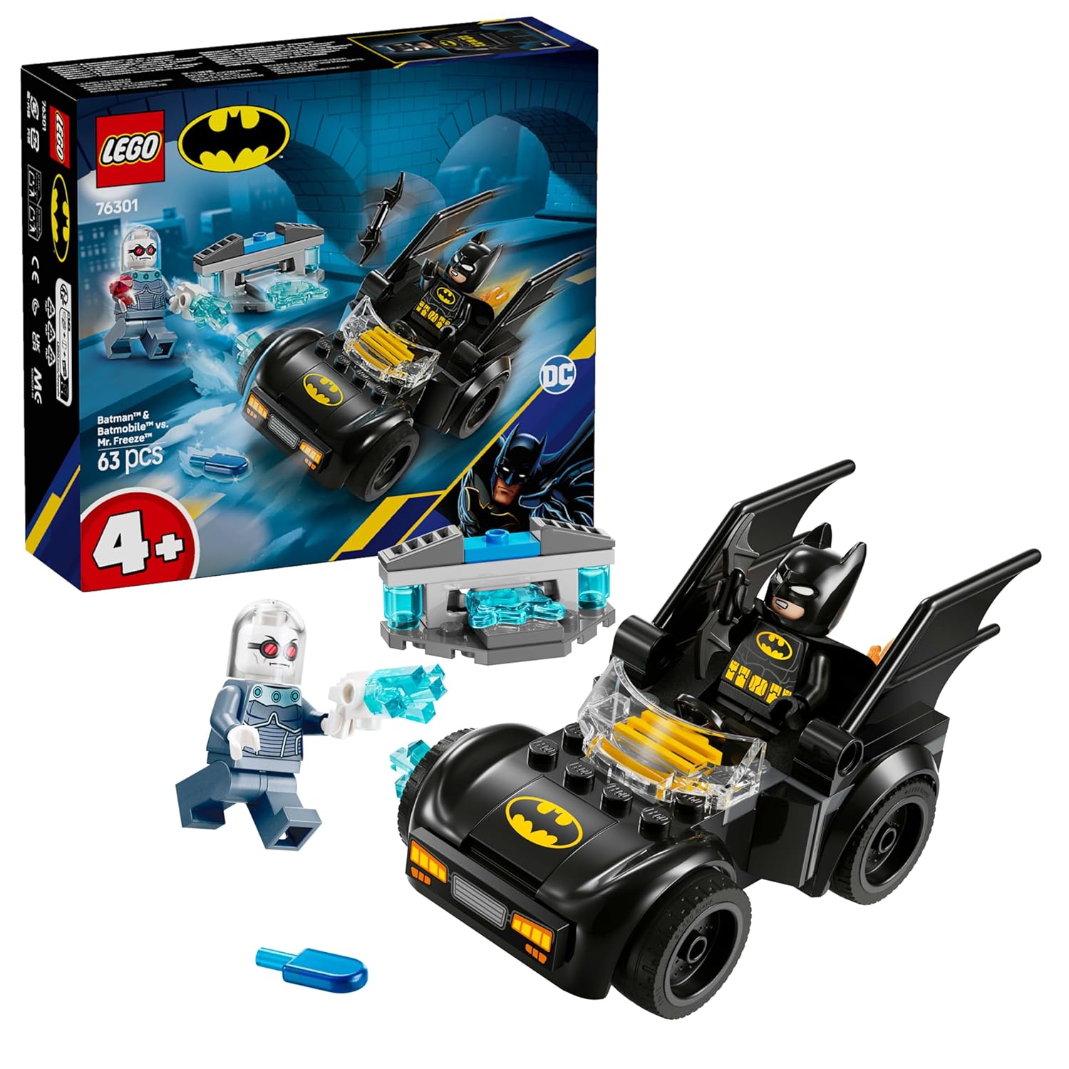LEGO DC Batman & Batmobile vs. Mr. Freeze Vehicle Playset Building Kit For Ages 4+