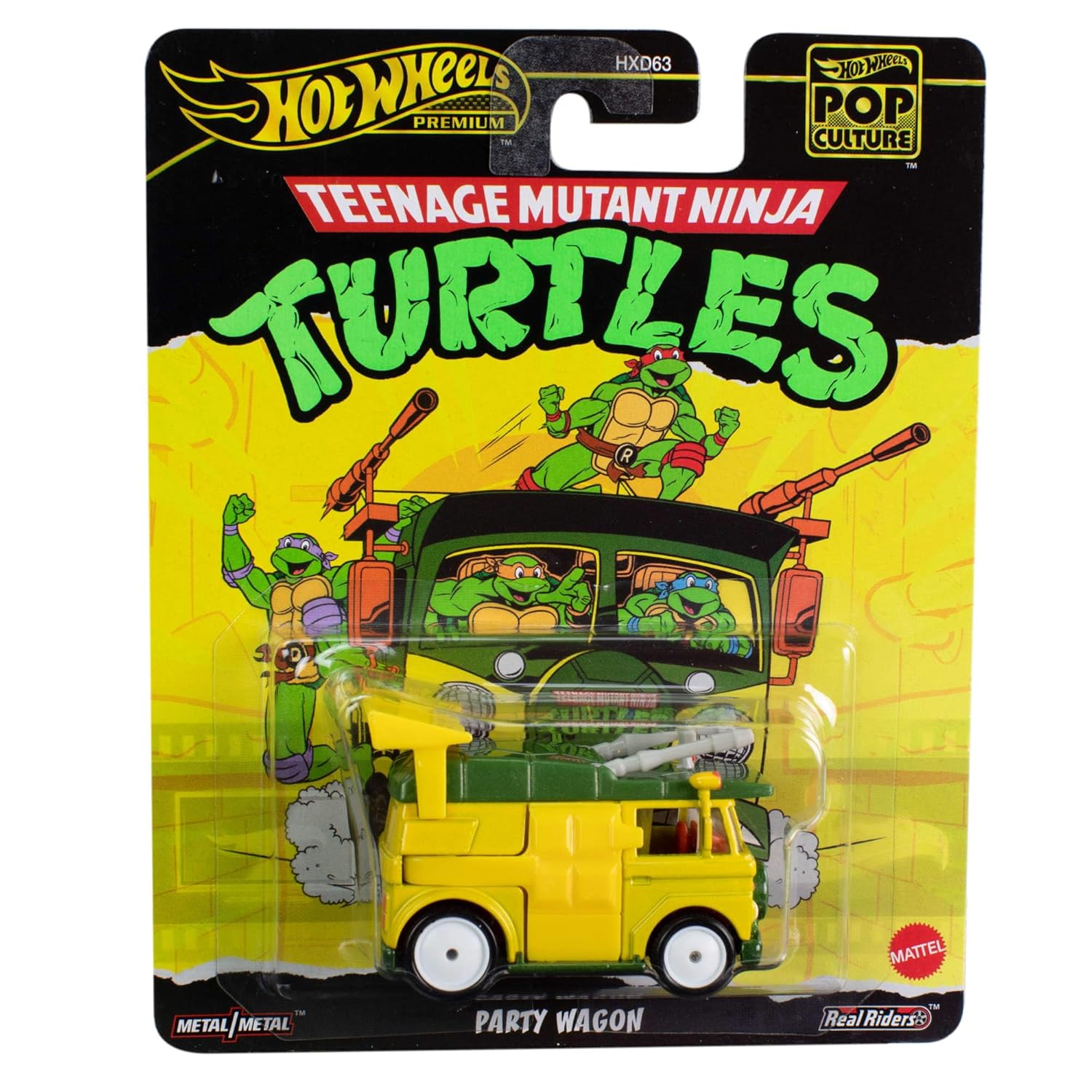 Hot Wheels 1:64 Scale Premium TMNT Party Wagon Toy Car For Ages 4+