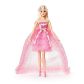 Barbie Birthday Wishes Blonde Doll in Pink Satin and Tulle Dress for Kids Ages 6+