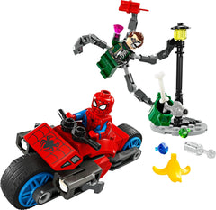 LEGO Marvel Motorcycle Chase Spider-Man vs. Doc Ock Building Kit for Ages 6+