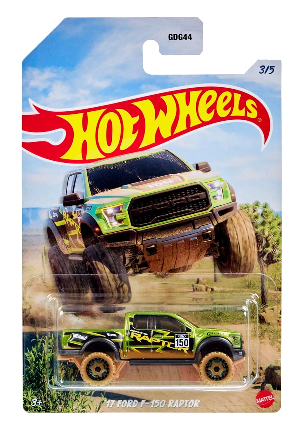 Hot Wheels Desert Rally Racing Series 17 Ford F-150 Raptor 1:64 Scale Car for Collectors