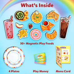 Skillmatics Let's Play Restaurant Pretend Play Food Playset With 30+ Magnetic Food Items for Kids Ages 3 To 8 Years