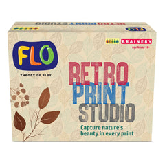 FLO Toys Retro Print Studio Create Beautiful Nature’S Prints Of Leaves And Floral Patterns For Kids Ages 8+