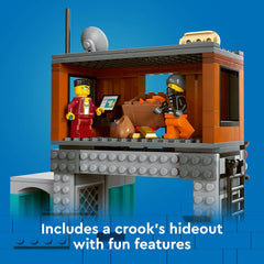 LEGO City Police Speedboat and Crooks’ Hideout Building Kit For Ages 6+