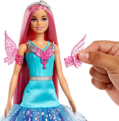 Barbie 7-inch Long Hair Malibu Doll with 2 Fantasy Pets & Dress, from A Touch of Magic for Kids Ages 3+
