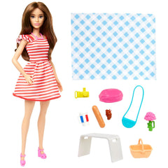 Barbie Pink Passport Paris Doll Set With Clothes & Picnic Accessories, Includes Brunette Doll For Kids Ages 3+