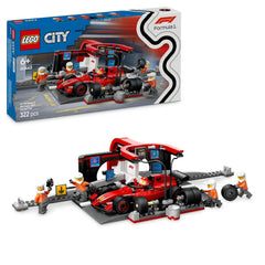 LEGO City F1 Pit Stop & Pit Crew with Ferrari Car Racing Vehicle Building Kit For Ages 6+