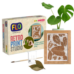 FLO Toys Retro Print Studio Create Beautiful Nature’S Prints Of Leaves And Floral Patterns For Kids Ages 8+