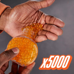 Nerf Pro Gelfire Quadrant Blaster, 150 FPS, 5,000 Gelfire Rounds, 4 Round Slam Fire, 400 Round Hopper, Eyewear, Ages 14+