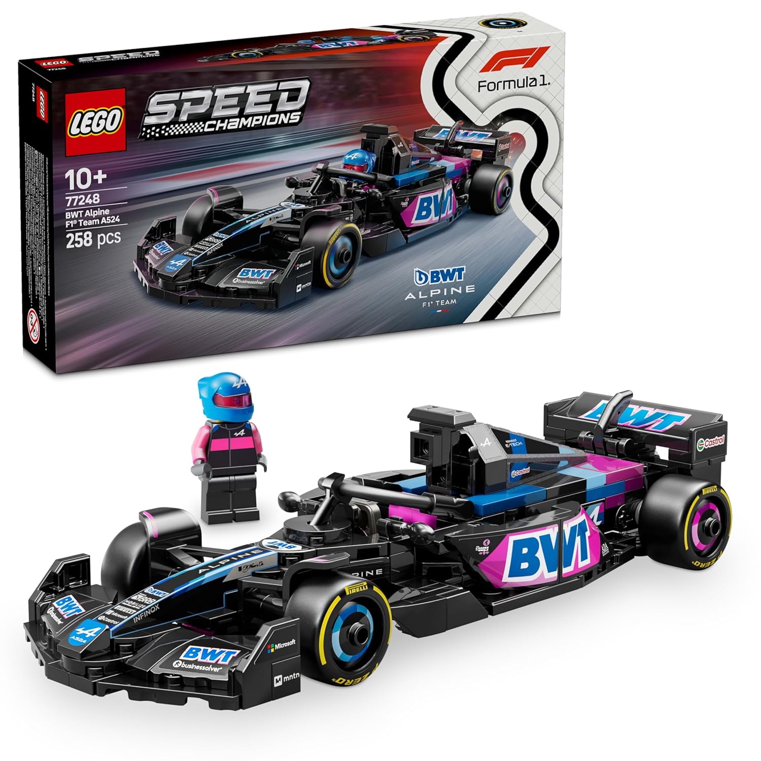 LEGO Speed Champions BWT Alpine F1 Team A524 Race Car Building Kit For Ages 10+