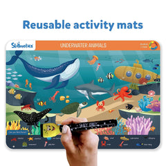 Skillmatics Search and Find Animals, Reusable Activity Mats with 2 Dry Erase Markers, Gifts for Ages 3 to 6